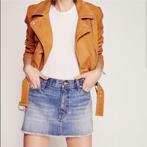 Free People Distressed Denim Jean Skirt Size 2